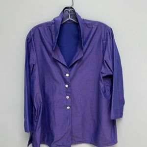 Jill McGowan blouse in purple cotton. Size XL, very good condition.